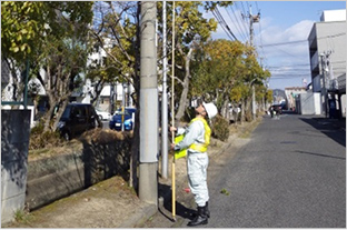通信線の装柱状況の調査