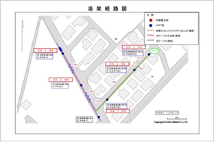 光ケーブルのルート平面図